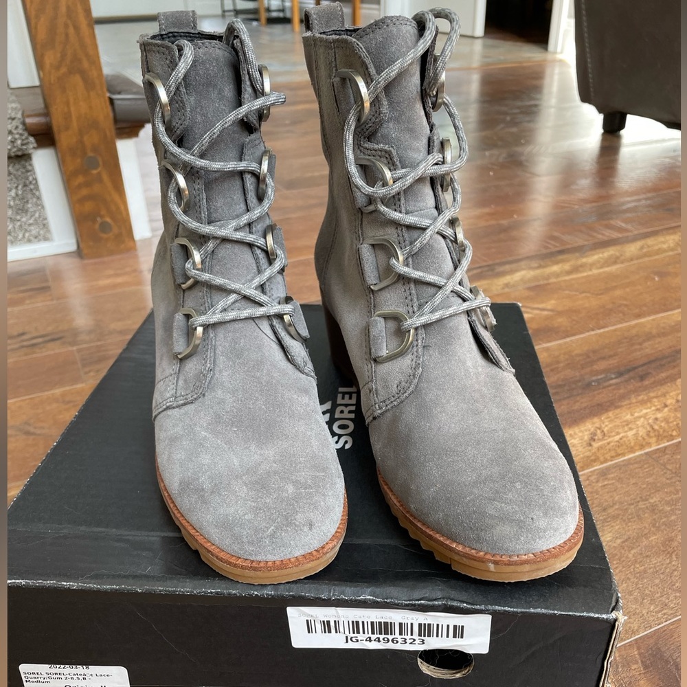 Sorel women’s Cate Lace Quarry/Gum 8.5